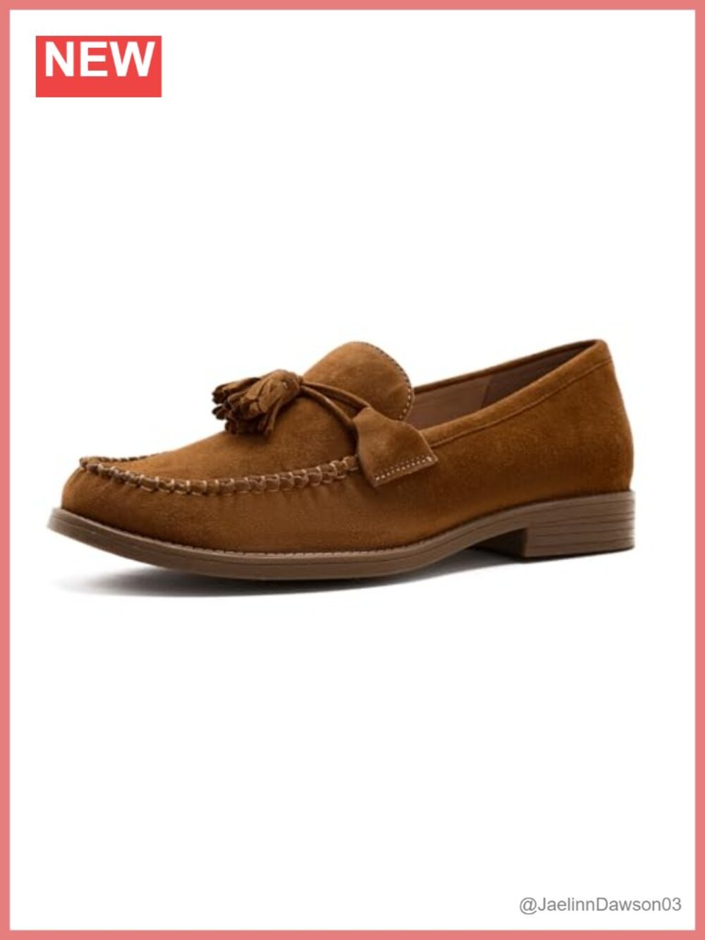 Women's Leather Tassel Loafers, Slip-On Business Casual Comfort Driving Shoes